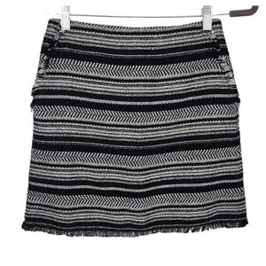 LOFT Black and White Striped Mini Skirt
